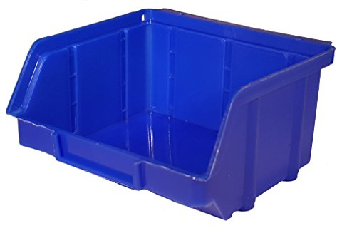 90 Stück Stapelboxen blau Gr.1 (102x96x52mm) Kunststoff PP Sichtlagerkästen Stapelkästen mit Aufhängevorrichtung
