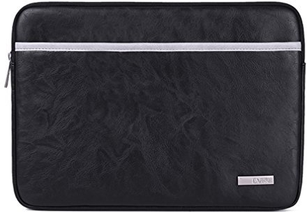 LaoZan Laptop Sleeve PU leather Case Cover Bag Carrying Handbag Briefcase for 13-15 Inch Notebook/Ultrabook 13 Black Gray