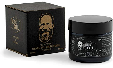 Beyer's Oil Beard & Hair Pomade Eisenkraut 60ml - Bart- und Haarpomade - 100 natürlich - Handgemacht in Bayern