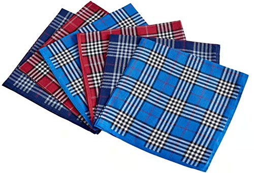 RDS HANKYTEX Men's Handkerchiefs 100% Cotton Checker Pattern 6 Pieces …
