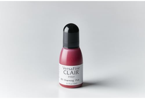 Tsukineko RF-000-801 VrsFn Clair Inker CharmPink Refill Nachfülltinte-15 ml-Rosa, Charming Pink-Zubehör Reinker für VersaFine Stempelkissen, 15ml