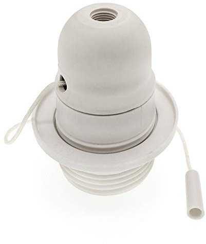 Portalampada a catena con filettatura E27, E26 E27 vintage Edison a vite in plastica, set di montaggio a sospensione (bianco)