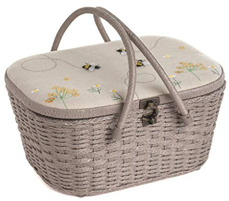 Groves Hobby Gift Sewing Box, Wicker Basket, Applique, Linen Bee (HGLHB)