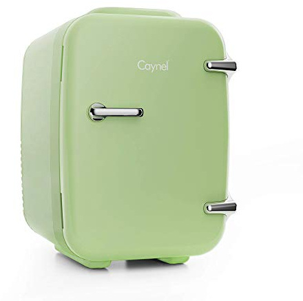CAYNEL Minikylskåp och värmare, (4 liter/6 burkar), bärbart kompakt personligt kylskåp, AC/DC termoelektriskt system, 100 % freonfritt, miljövänligt och hushåll, den