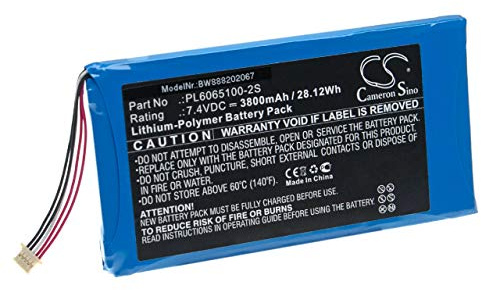 vhbw Battery replacement for Xtool PL6065100-2S for Car Diagnostic Devices (3800mAh, 7.4V, Li-Polymer)