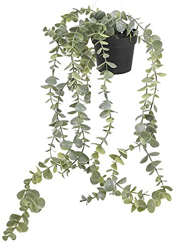 Plantas artificiales colgantes de hiedra con flores falsas para decoración del hogar (hoja pequeña de color verde claro)