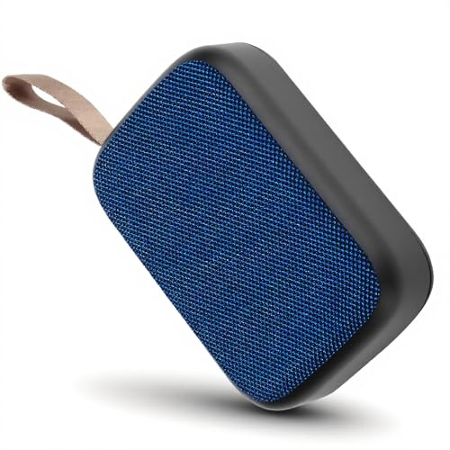 Altavoz Bluetooth portátil con cable de carga, Subwoofer estéreo inalámbrico Mini sonido USB con radio FM, compatible con Bluetooth inalámbrico, conexión de tarjeta, reproducción de disco U(azul)