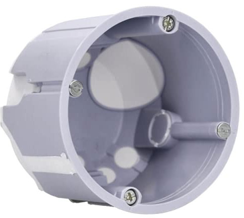 Voxura Schallschutzdose 2K Hohlwand-Gerätedose Schallschutz-Gerätedose Verbindungsdose Schalterdose winddicht Ø 68mm 60,5mm Tiefe tief M25 HW Grau 1 Stück