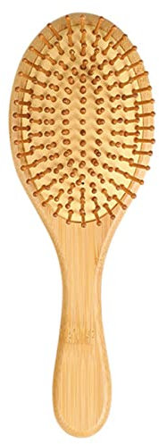 Bamboo Paddle Hairbrush Hair Massage Brush Wooden Anti Static Hair Brush Detangling Hair Brush Eco-Friendly Natural Wooden Bamboo Air Paddle Detangle Hairbrush for Women Kids Men (Oval)