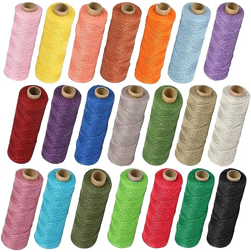 Filato Macramè, 2 mm x 25 m, 21 Pezzi di Corda di Cotone per Arazzo da Parete, Fioriera, Tenda, Fai da Te, Decorazione Boho