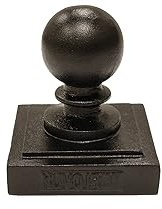Nuvo Iron 4 x 4 Black Aluminum Ornamental Ball Post Cap, Pack of 12