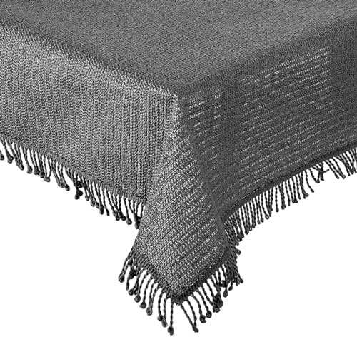 Tischdecke Gartentischdecke Weichschaum Outdoor PVC rechteckig Terrasse Balkon rutschfest wetterfest (Anthrazit, 130 x 160 cm)