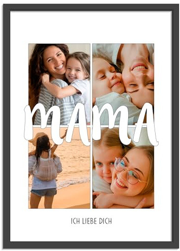 OWLBOOK® Muttertagsgeschenk Bild | Personalisierte Geschenke für Frauen | Fotogeschenke Geschenke zum Muttertag | Muttertagsgeschenke für Mama | Mama Raster | Papier