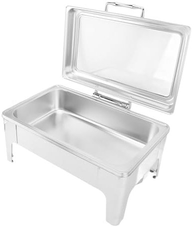 TOPINCN Chafing Dish Buffet-Set, Rechteckiger Deckel, Sichtbare Gerade Beine, Wärmer, Klappdeckel, Rechteckiger Dinner-Herd Zum Kochen, Restaurant, Klappdeckel, Hält Speisen Warm,