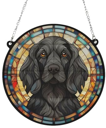 Cocker Spaniel Black Stained Glass Effect Suncatcher Gift for Dog Lovers - 13cm