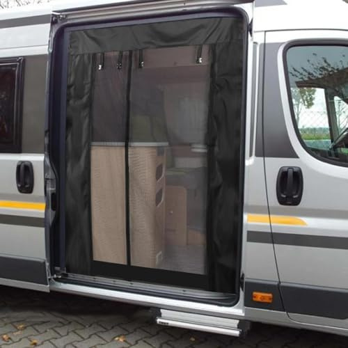 Magnet Schiebetür Fliegengitter Seitentür Käfer Moskitonetz Sonnenschutz für Wohnwagen, Wohnmobil, Camper, Seitentür (144 x 205 cm)