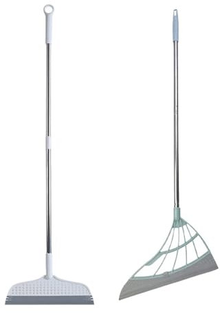 Set di 2 scope in silicone multifunzionali per la pulizia del pavimento, raschietto per pulizia domestica, scopa magica in silicone per uso domestico (2 pezzi, verde-bianco)