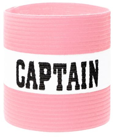 ONLYKXY Captain Armbands 9x30CM/3.54x11.81inch Adjustable Leader Armband for Soccer Basketball Volleyball Team Competition Coach Players Wrist Arm Bands,Pink & White,1pcs