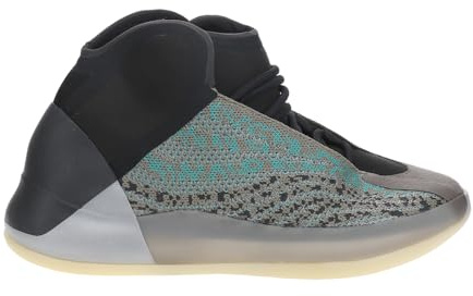 adidas Yeezy Quantum Lace Up Sneakers - Knitted Elastic Collar, Boost Midsole, Mesh Upper with RPU Cage & Rubber Outsole - Grey