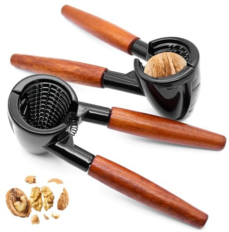 ZHIYUQL® Schiaccianoci con manico in legno antiscivolo, 2 pezzi
