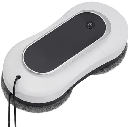 Fensterputzroboter Elektrisch Fensterroboter 80W 28000rpm Automatischer Fensterreiniger Roboter mit Fernbedienung, 10x Stück Lappen für Innenaußenfenster, Glas, Fliesen (Weiß)