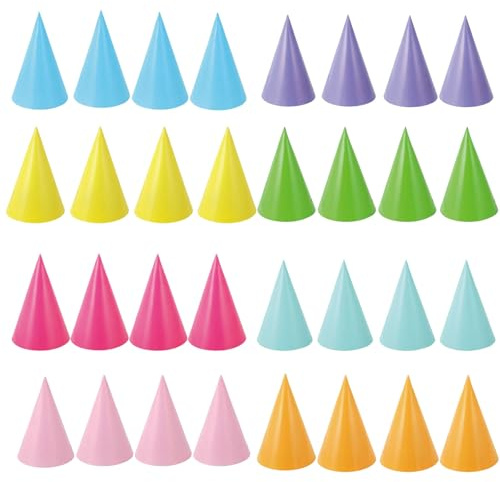 XcnPer 32 Pcs Party Birthday Hats, Party Hat for Kids, Cute Party Hat Set for Boys Gilrs Birthday Dress Up Party Decoration and Celebrations
