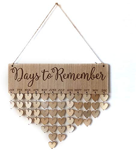 Geburtstagskalender Holz Erinnerung familie und freunde kalender diy wandbehang holz kalendertafel plakette zum geburtstag jubiläumsgeschenk (Days to Remember)