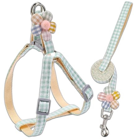 Hundegeschirr Mittelgroße Hunde, Geschirr für Hunde Klein, Welpengeschirr, Hundegeschirr Welpen, Einstellbar Zuggeschirr Hund, 1.2 m Dog Harness (grün-2)