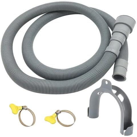 Waschmaschinenschlauch ， Waschmaschinenschlauch, 1,5/2/3/4 m, PVC, Verlängerungsrohr for Waschmaschine und Geschirrspüler, mit Halterungssatz, Waschmaschine(4 Meter)