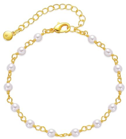 Cangall Gold Fußkettchen für Damen, 22+5cm Flexibel Verstellbar Fußketten für Frauen, Sommer Beach Stil Fußkette am Fußgelenk, Sommer Barfuß Strand Gold Fußkettchen Fußschmuck Geschenk für Mädchen