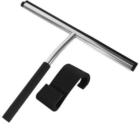 CTIRCHIU Tergivetro in Acciaio Inox e Silicone, Manico Antiscivolo, Gancio in Silicone, per Pulire Vetri, Finestre e Specchi Colore Casuale