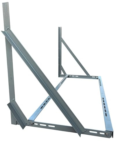 Support Climatiseur Exterieur, Support Mural Climatiseur Exterieur Cornière en Fer, Avec Double Traverse, pour Mini-splits Sans Conduits, Capacité de 400 Kg