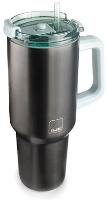 IBILI - Mugg med handtag Go 900 ml, 18/10 rostfritt stål, dubbelväggig, återanvändbar