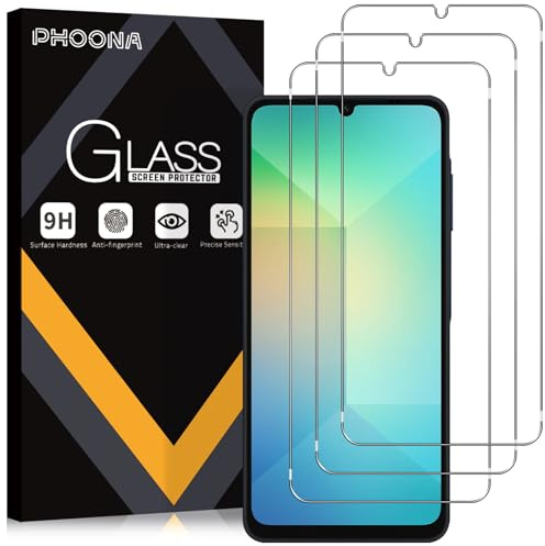 Phoona Vetro Temperato per Samsung Galaxy A06, 3 Pezzi Pellicola Protettiva,9H Durezza HD Trasparente, Anti Graffio, Senza Bolle, Ultra Resistente Vetrino Protezione Schermo