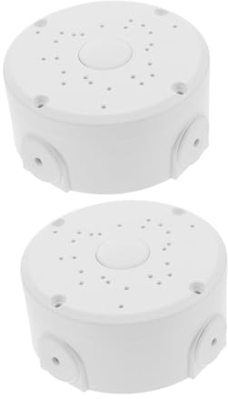 CLISPEED 2PCS Security Camera Mount Base with Angle Bracket and Cable Management Junction Box for Outdoor Cctv Dome Cameras Weatherproof Wall Ceiling Holder White