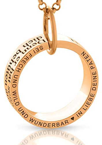 Taufkette Mädchen rosegold vergoldet Taufschmuck Taufring Taufspruch Gravur Ringkette Taufringe Halskette Baby Taufspruch | HANDMADE IN GERMANY