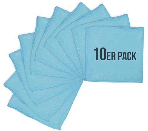 Wisch-Star 10x Mikrofasertücher 40x40 cm, in Blau | Reinigungstücher für Küche Auto Brille, Mikrofaser Putztücher Set Haushalt, Allzwecktücher für alle Oberflächen