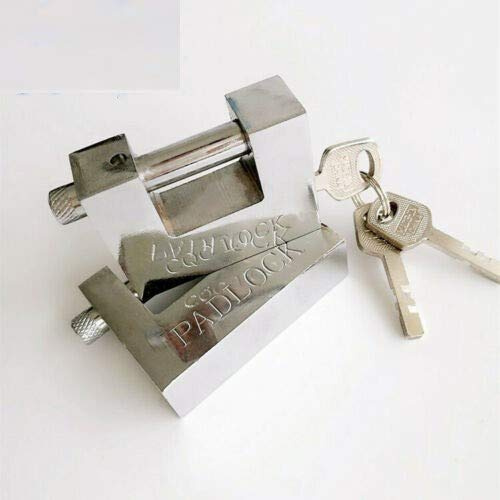 Supertool Cadenas robuste en acier inoxydable, antivol, taille de 40 mm à 100 mm, cadenas de sécurité avec 3 clés pour l’expédition de conteneurs, entrepôts, garages, camions (1 pièce), argent