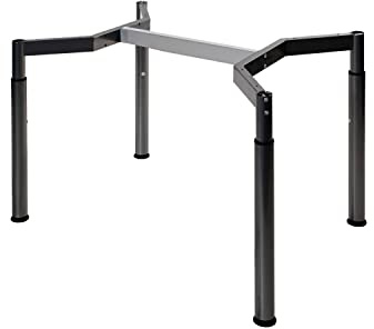 boho möbelwerkstatt Schreibtischgestell, Konferenztischgestell, Tischgestell, höheneinstellbar in Schwarz RAL9005 für Tischplatten von 120 x 80 cm