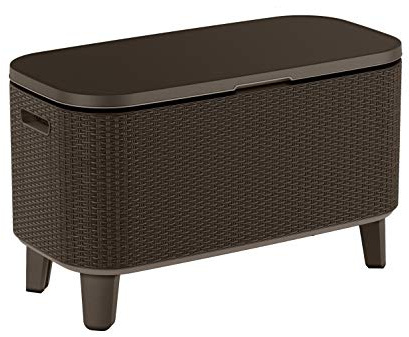 Keter Bevy Bar – Fridge Table for Outdoor and Garden, Capacity 60L, Brown