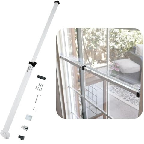 SECURITYMAN Barre de Sécurité Réglable pour Porte Coulissante - Verrouillage avec Verrou Anti-Levage - s'adapte à la Plupart des Portes et Fenêtres