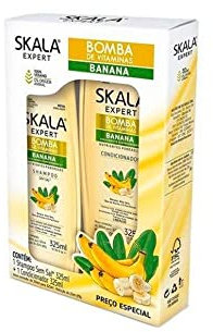 SKALA - Kit Champú y Acondicionador Banana y Bacuri | 100% Vegano | Nutrición Profunda para Cabellos Secos | Hidratación y Reparación Intensiva, Blanco, 650 g