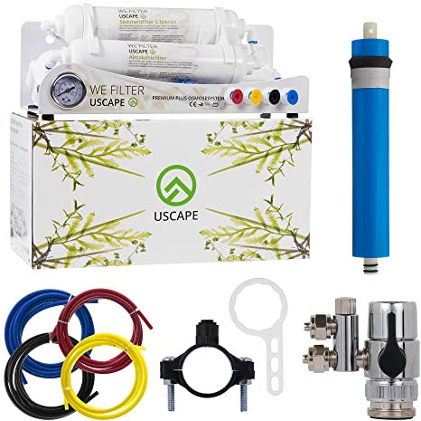 USCAPE Osmoseanlage Premium Plus 200GPD 760l/Tag - Mehrstufige Umkehrosmose-Anlage für Aquarium oder Haushalt zur Herstellung von Osmosewasser