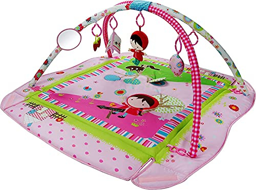 LADIDA 4-in-1 Spielmatte für Mädchen, mit Licht und Musik, mit Spielzeug, 110 cm, Rosa