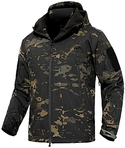 VADOOLL Herren Taktische Jacke Softshell Fleece Kapuzen Outdoor Mantel Warme Winterjacke Militär Softshell Taktische Jacke