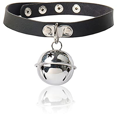 Amindz Leder Choker,Gotisch Halskette Halsreif,PU Leder Kragen Halsreif,O-Ring Punk Choker,Lederhalsband Choker(Schwarz)