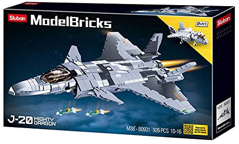 Sluban Klemmbausteine Kampfjet Mighty Dragon (2-in-1 Bausatz) (926 Teile)