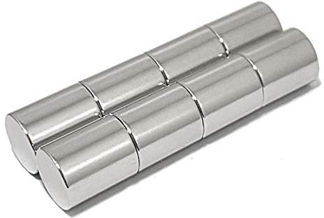 LeBigMag® Extremely strong neodymium cylinder, diameter 1.2 cm, 1.5 cm high, office bar magnets, office magnets, power magnets for whiteboard, magnetic board