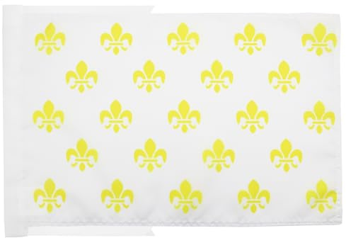 AZ FLAG - Drapeau Fleur de Lys Multi Blanc et Or - 45x30 cm - Pavillon Royaume De France 100% Polyester Avec Deux Cordelettes - 20g