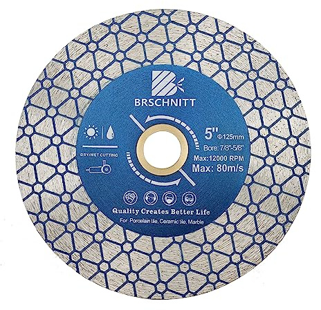 Diamant Trennscheibe 125mm - BRSCHNITT Doppelseitig zum Schneiden und Schleifen Granit Marmor Fliese Natursteine.